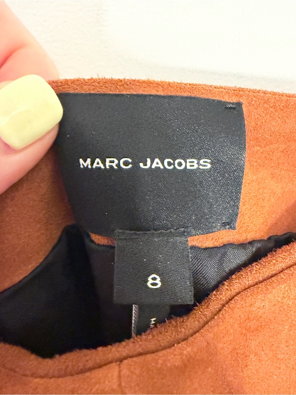 Marc Jacobs Chestnut Suede Mini Skirt with Button Detail - Picture 3 of 4